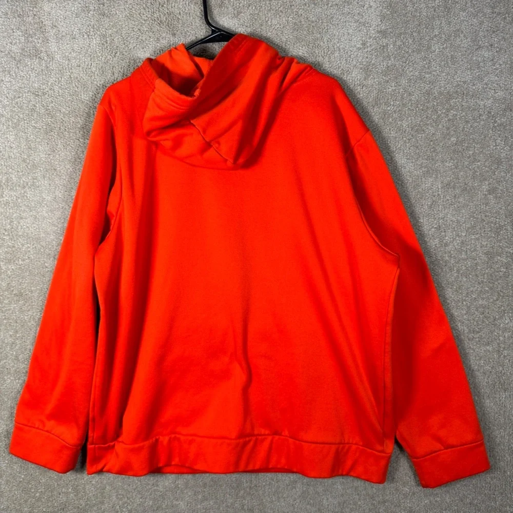 The North Face Hoodie Mens XL Orange Camo Box Logo Pullover Sweatshirt Casual